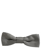 Dolce & Gabbana Men Gray Silk Patterned Adjustable Neck Papillon Bow Tie