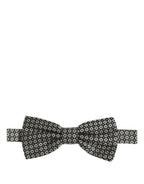 Dolce & Gabbana Men Gray Silk Patterned Adjustable Neck Papillon Bow Tie