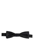 Dolce & Gabbana Men Black 100% Silk Adjustable Neck Papillon Bow Tie