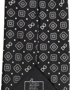 Dolce & Gabbana Men Black DG Logo 100% Silk Adjustable Tied Necktie Tie
