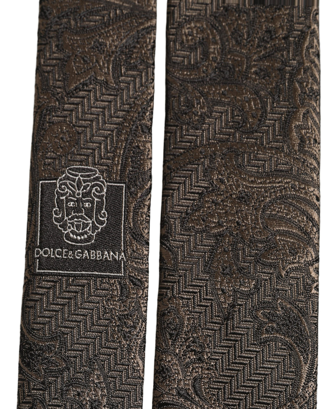 Dolce & Gabbana Men Brown Paisley 100% Silk Adjustable Tied Necktie Tie