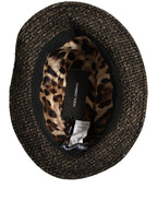 Dolce & Gabbana Gray Melange Blended Textured Tweed Capello Hat