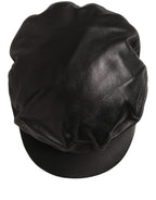 Dolce & Gabbana Black Lambskin Leather Newsboy Capello Hat
