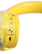 Dolce & Gabbana Yellow Vibrant Lemon Leather Headset Headphones