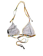Dolce & Gabbana Multicolor Floral Halter Beachwear Bikini Top