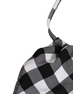Dolce & Gabbana Black White Checkered Halter Beachwear Bikini Top