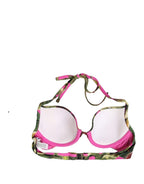 Dolce & Gabbana Fuchsia Pink Fig Print Beachwear Bikini Top