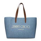Jimmy Choo Light Blue Fabric Shoulder Bag