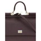 Dolce & Gabbana Bordeaux Calf Leather Bos Taurus Handbag