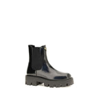 Prada Black Calf Leather Bos Taurus Chelsea Boots