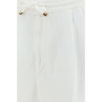 Brunello Cucinelli White Linen Casual Pants