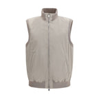 Brunello Cucinelli Gray Polyester Sleeveless Jacket
