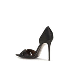 Giuseppe Zanotti Black Satin Stiletto Heel Sandals