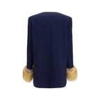 Valentino Garavani Blue Wool Oves Aries Coat