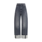 Mother Denim Black Cotton Cropped Jeans