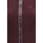 Courrèges Bordeaux Viscose Cardigan