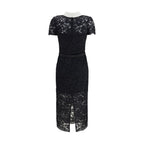 Self-Portrait Black Polyester Casual Dress