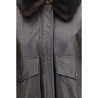 Loulou De Saison Brown Calf Leather Bos Taurus Bomber