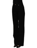 Dolce & Gabbana Black Cotton Stretch Straight Denim Jeans