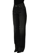 Dolce & Gabbana Black Cotton Stretch Straight Denim Jeans