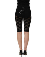 Dolce & Gabbana Black High Waist Sheer Floral Lace Shorts