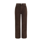 Loulou De Saison Brown Cotton Straight-Leg Jeans