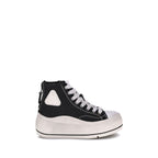 R13 Black Cotton Platform Sneakers