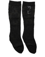 Dolce & Gabbana Black Floral Lace Nylon Stretch Stockings Socks