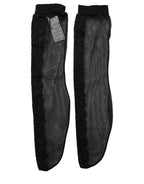 Dolce & Gabbana Black Nylon Mesh Sheer Calf Long Accessory Socks