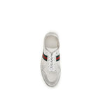 Gucci White Calf Leather Bos Taurus Low Top Sneakers
