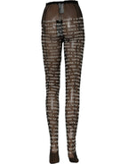 Dolce & Gabbana Black White All Over Print Sheer Stretch Tights Socks