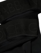 Dolce & Gabbana Black 100% Nylon Thigh High Stockings Socks
