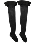 Dolce & Gabbana Black Nylon Logo Calf Long Women Accessory Socks