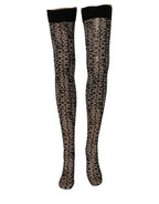 Dolce & Gabbana Black Sheer Logo Monogram High Stockings Socks