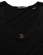 Dolce & Gabbana Black Gold DG Logo Cotton Sleeveless Tank Top