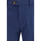 Brunello Cucinelli Blue Cotton Pants