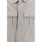 Brunello Cucinelli Beige Leather Leather Jacket