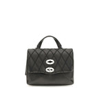Zanellato Black Calf Leather Bos Taurus Shoulder Bag