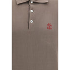 Brunello Cucinelli Brown Cotton Polo Shirt