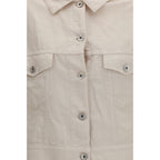 Brunello Cucinelli White Cotton Denim Jacket
