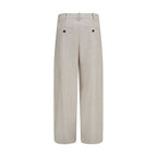 Brunello Cucinelli Beige Wool Oves Aries Dress Pants