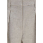 Brunello Cucinelli Beige Wool Oves Aries Dress Pants