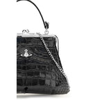 Vivienne Westwood Black Calf Leather Bos Taurus Handbag