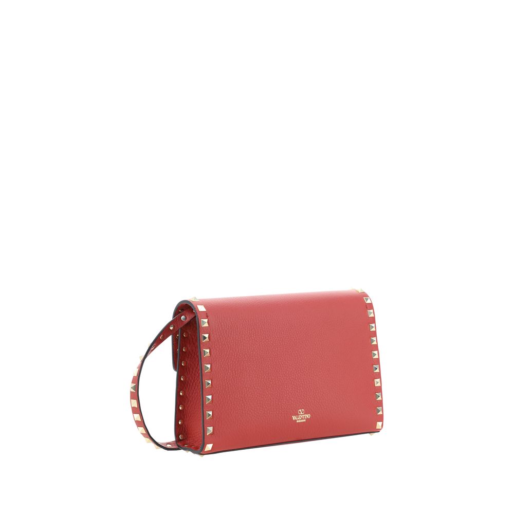 Valentino Garavani Red Calf Leather Bos Taurus Shoulder Bag
