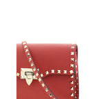 Valentino Garavani Red Calf Leather Bos Taurus Shoulder Bag