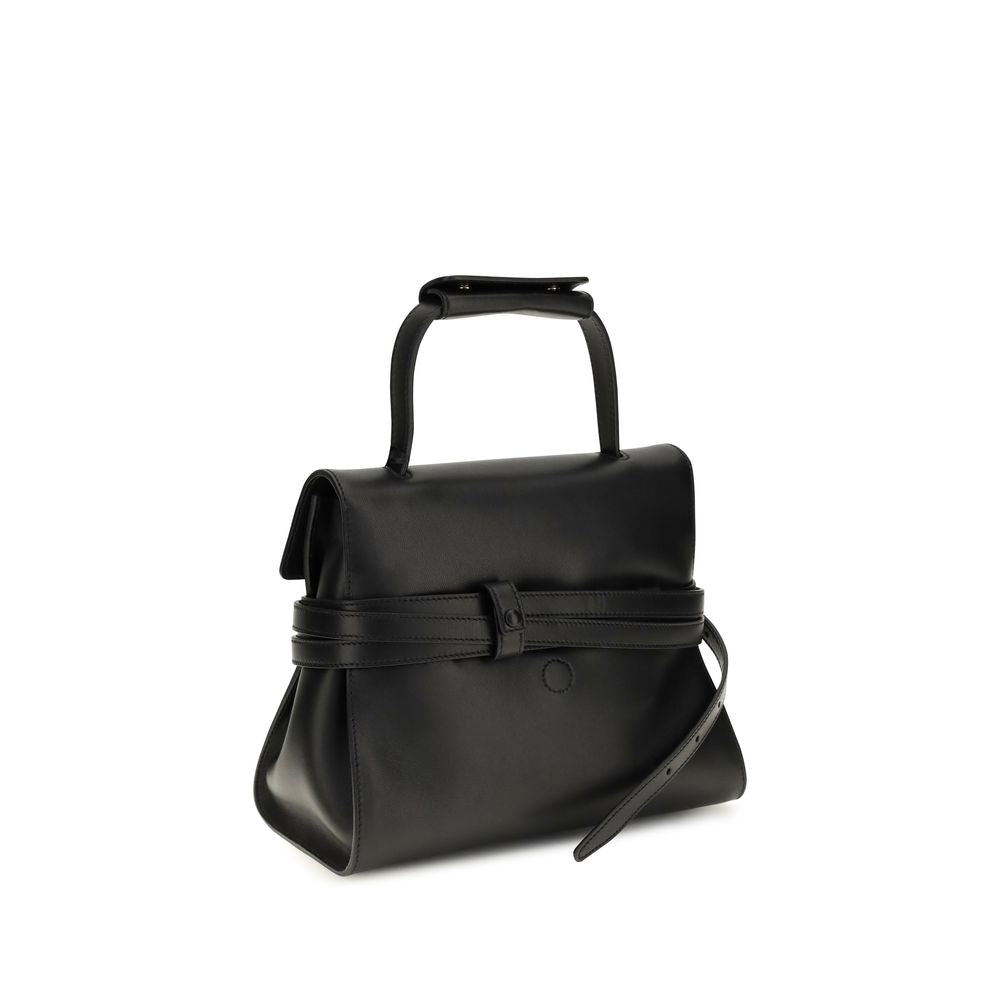 Moschino Black Calf Leather Bos Taurus Shoulder Bag