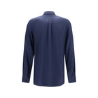 Dolce & Gabbana Blue Silk Dress Shirt