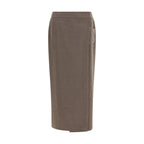 Giorgio Armani Brown Silk Long Skirt