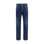 Dsquared² Blue Cotton Straight-Leg Jeans