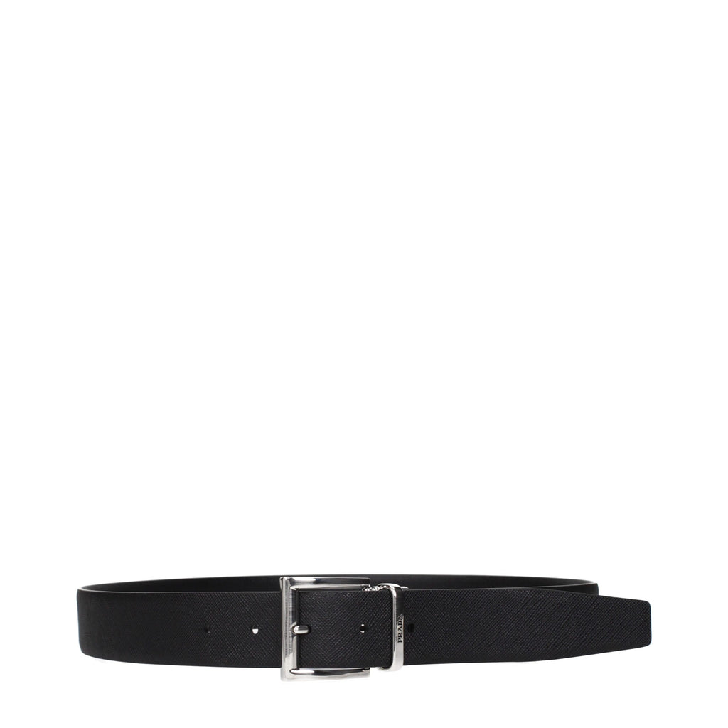 Prada Black Leather Regular Belt